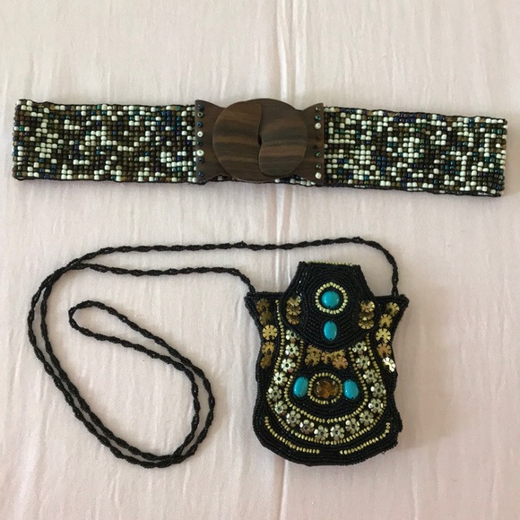 Accessories - Bundle of two Beaded Belt and Small Beaded Purse